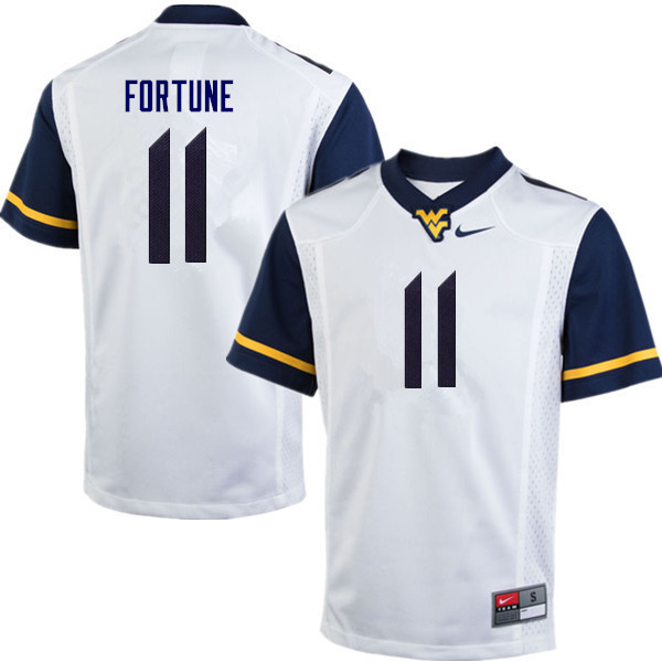 Men #11 Nicktroy Fortune West Virginia Mountaineers College Football Jerseys Sale-White - Click Image to Close